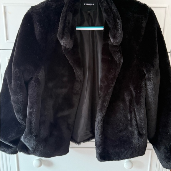 Express Black Teddy Jacket - Picture 2 of 5